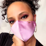 lilac purple silk face mask