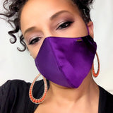 purple silk face mask