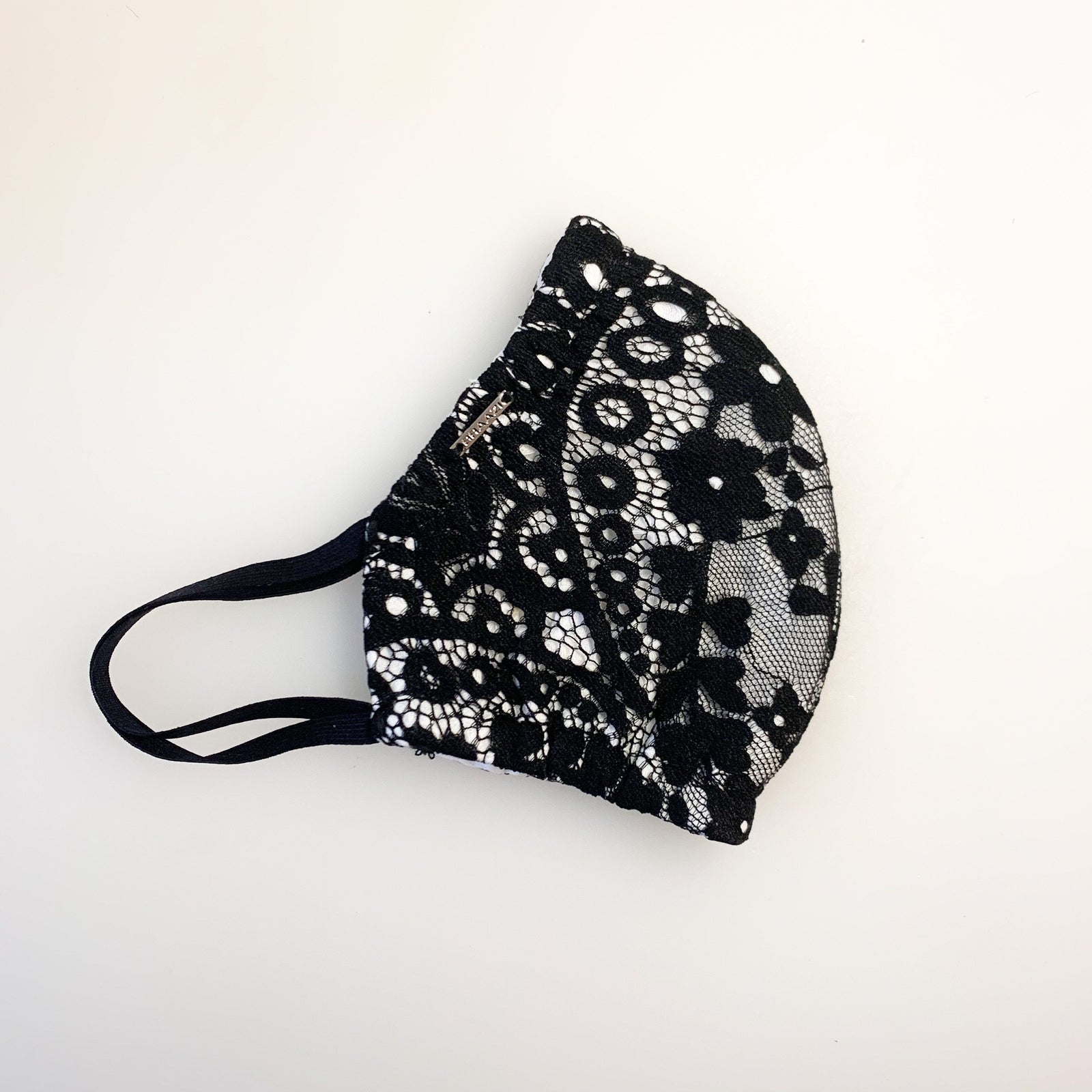 black and white lace face mask