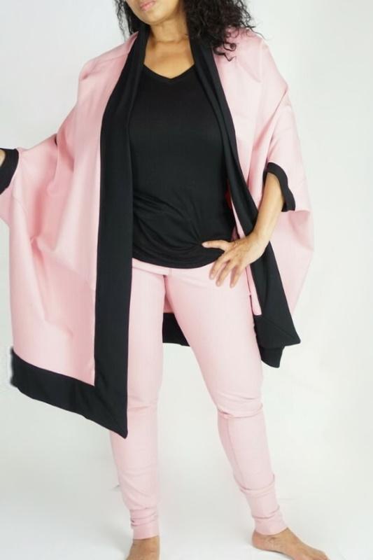 LOGO Collection By Braazi Pink and Black Cocoon Kimono