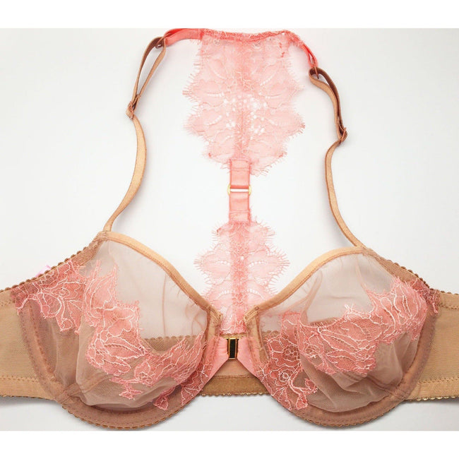 Bra - Amber Kai Allister Bra With Lace Appliqued Cups Nude/Salmon Rose