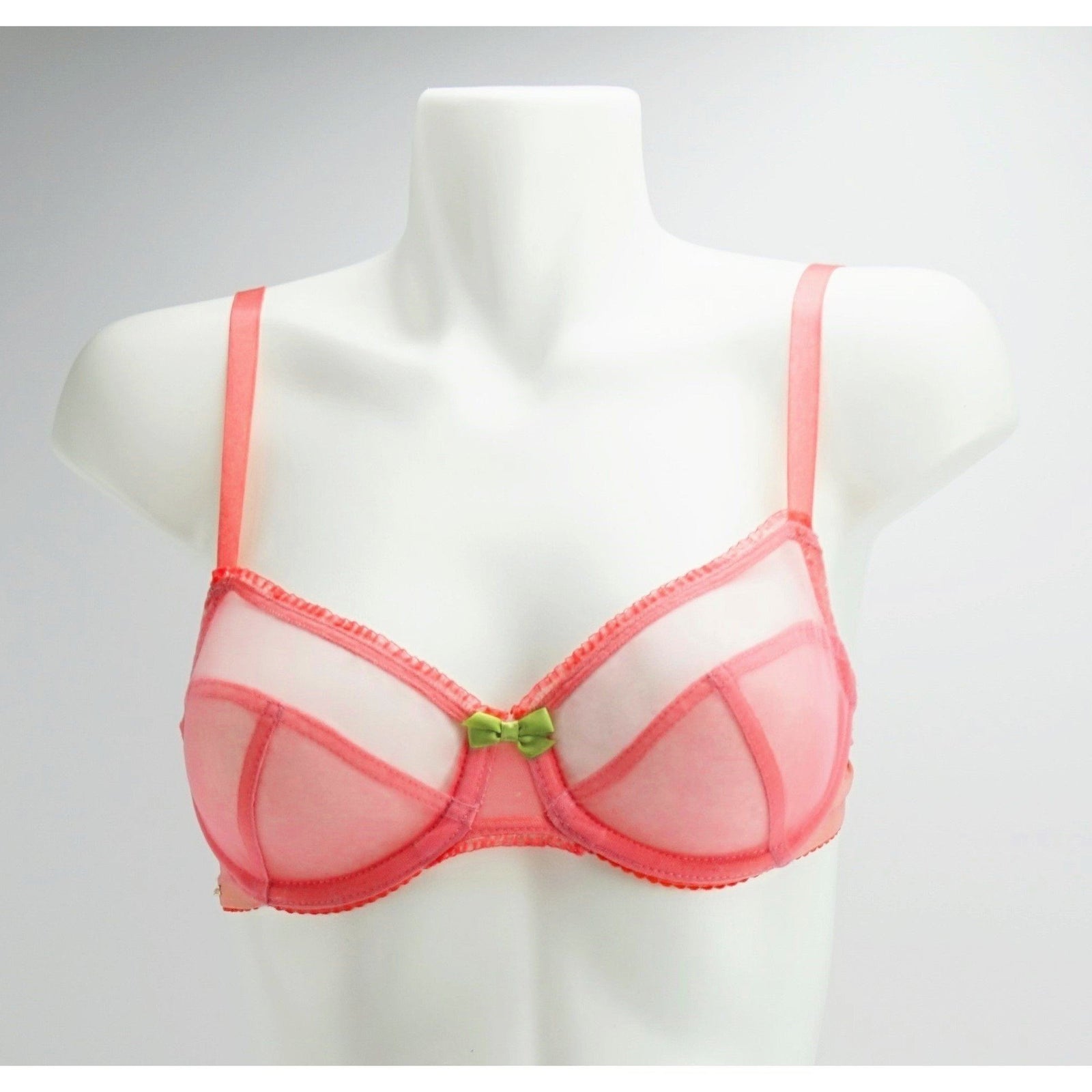 Isabelle Padded Bra with Lace Appliqued Cups Mandarin Orange