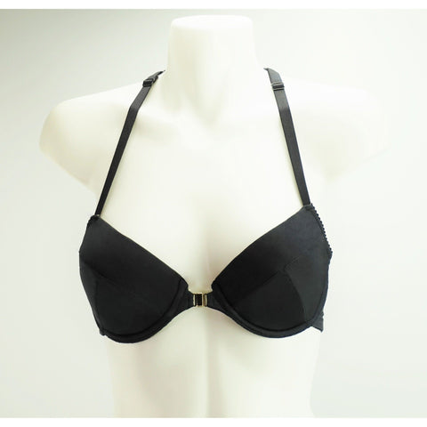 Priscilla Kai Tailor Bra Mikayla Saleem Thong in Black/White with Floral Lace Overlay