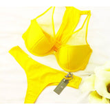 Lingerie Set - Isabelle Kai Tyler Bra & Mikayla Saleem Thong In Canary