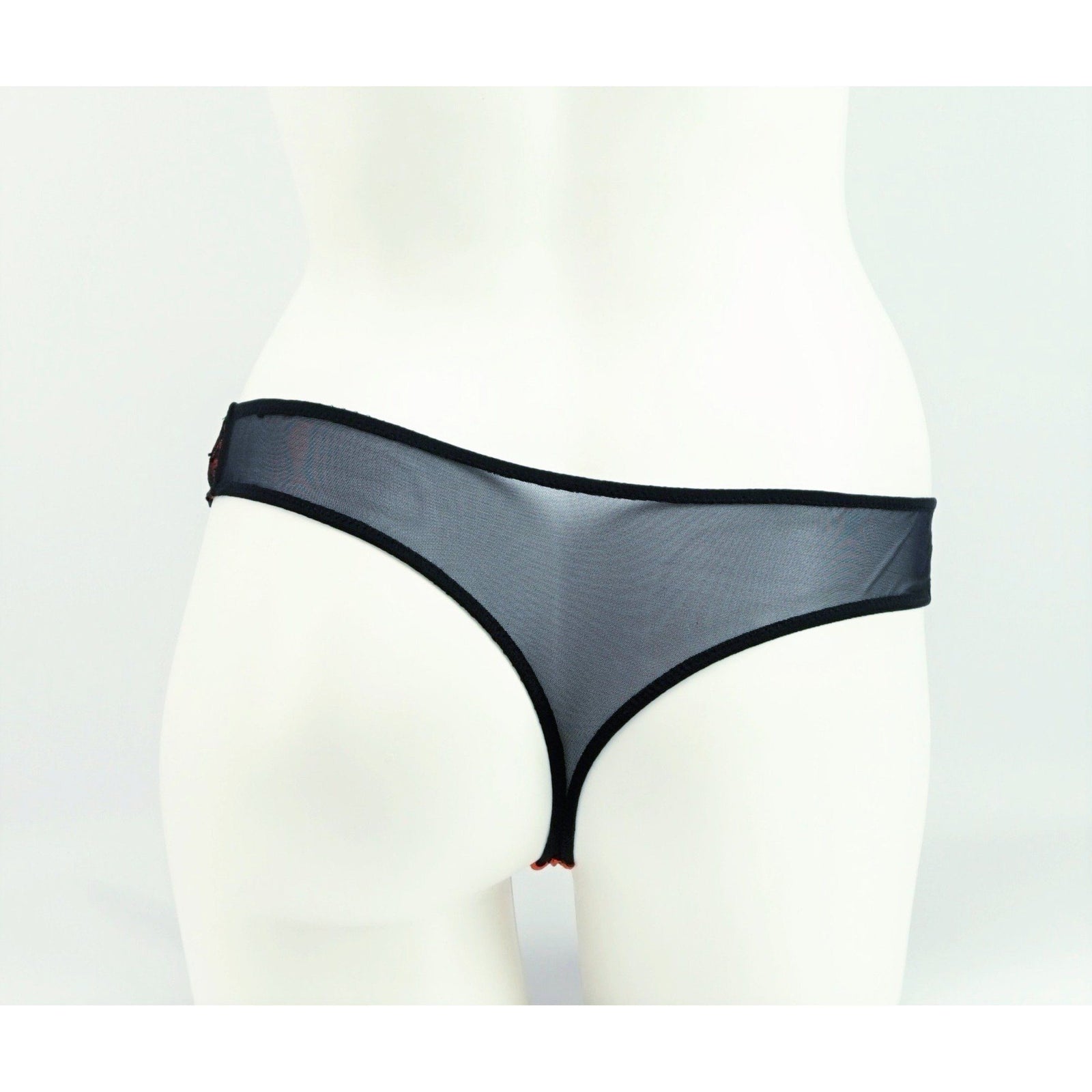 Julianna Ona Wright Bra & Mikayla Kay High-waisted Panties in  Mandarin/Black with Bondage Straps