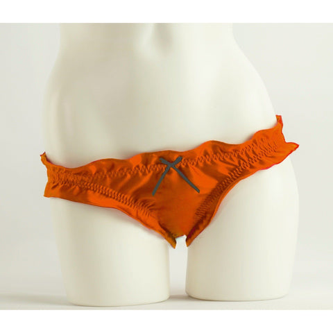 Mikayla Kay Panties with Lace Applique in Mandarin/Black